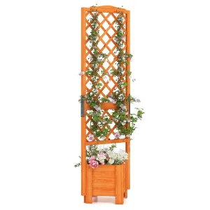 180 CM Raised Garden Bed with 32.5 CM Trellis-Natrual