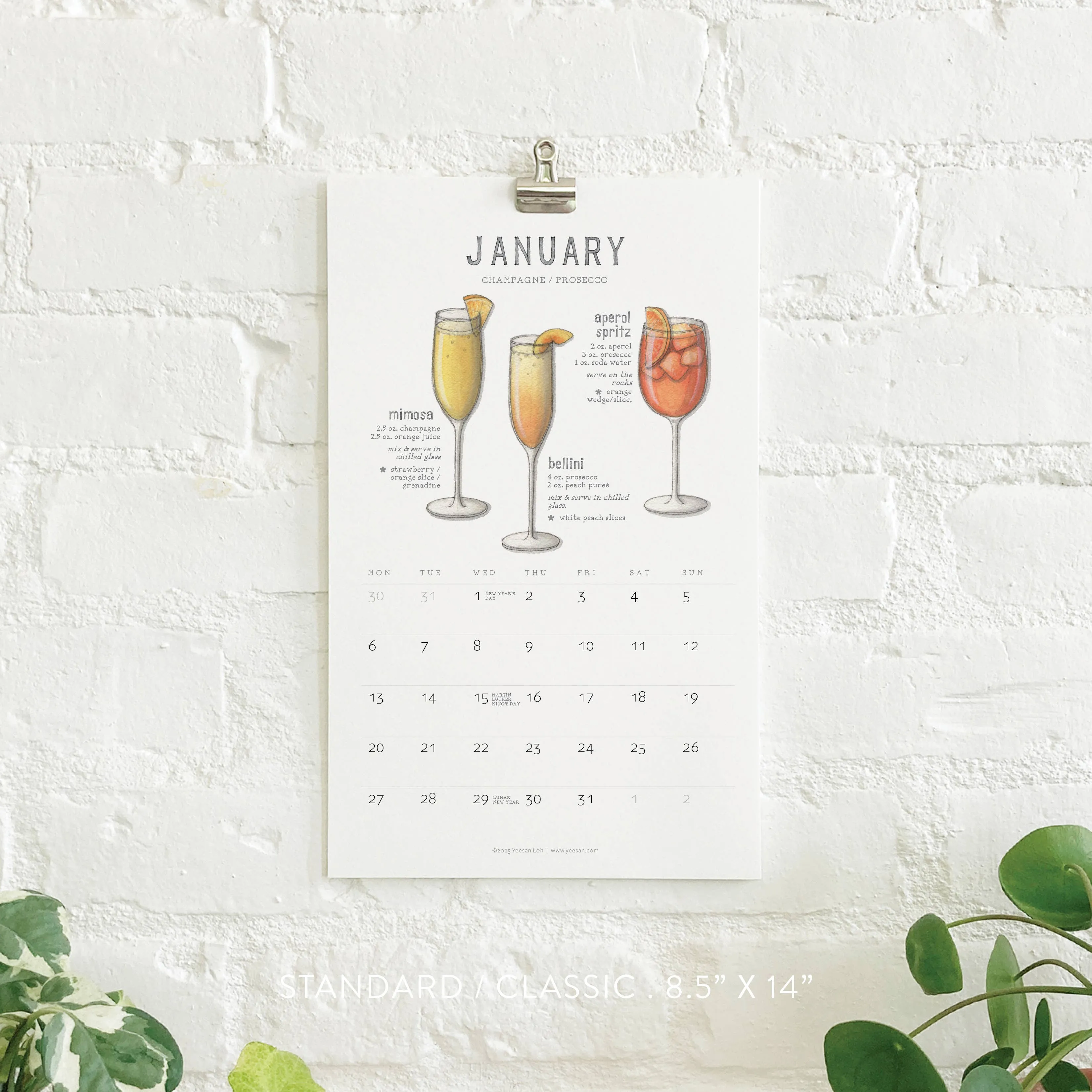 2025 Calendars: Cocktails