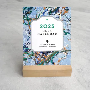 2025 Desk Calendar - Marbled Paper