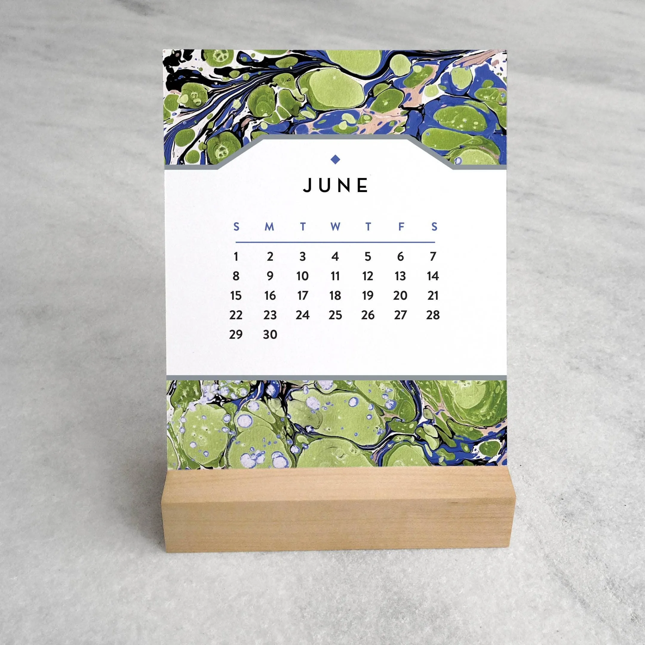 2025 Desk Calendar - Marbled Paper