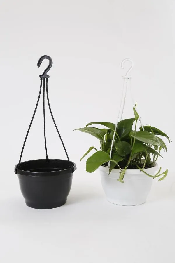 8 Inch Hanging Pot Black