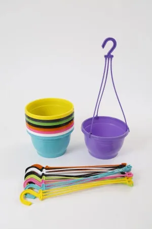 8 Inch Hanging Pot Multi (Pack of 6)