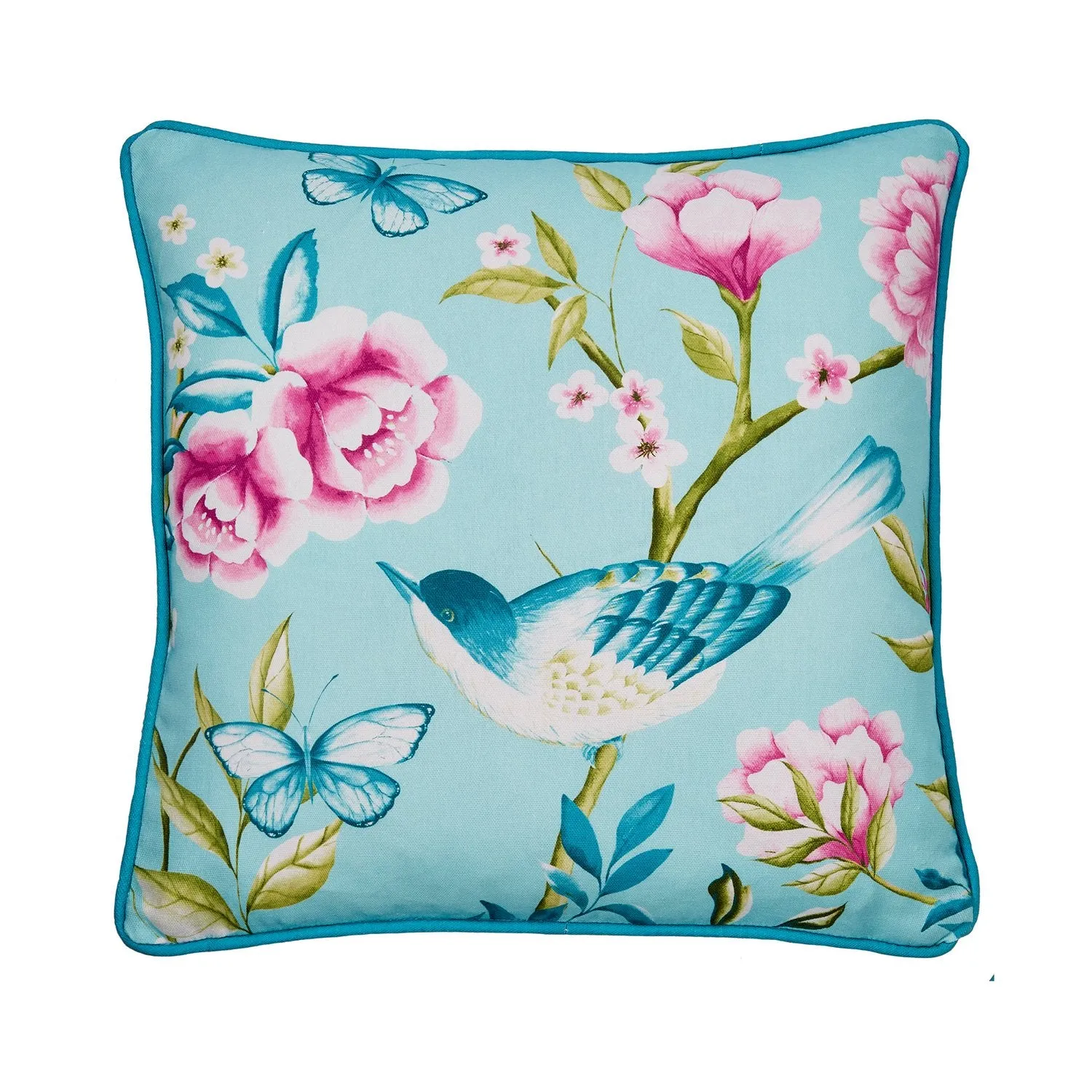 Amelle Blue Bird Reversible Outdoor Cushion (43cm x 43cm)