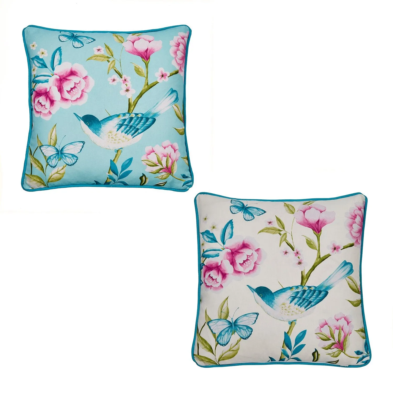 Amelle Blue Bird Reversible Outdoor Cushion (43cm x 43cm)