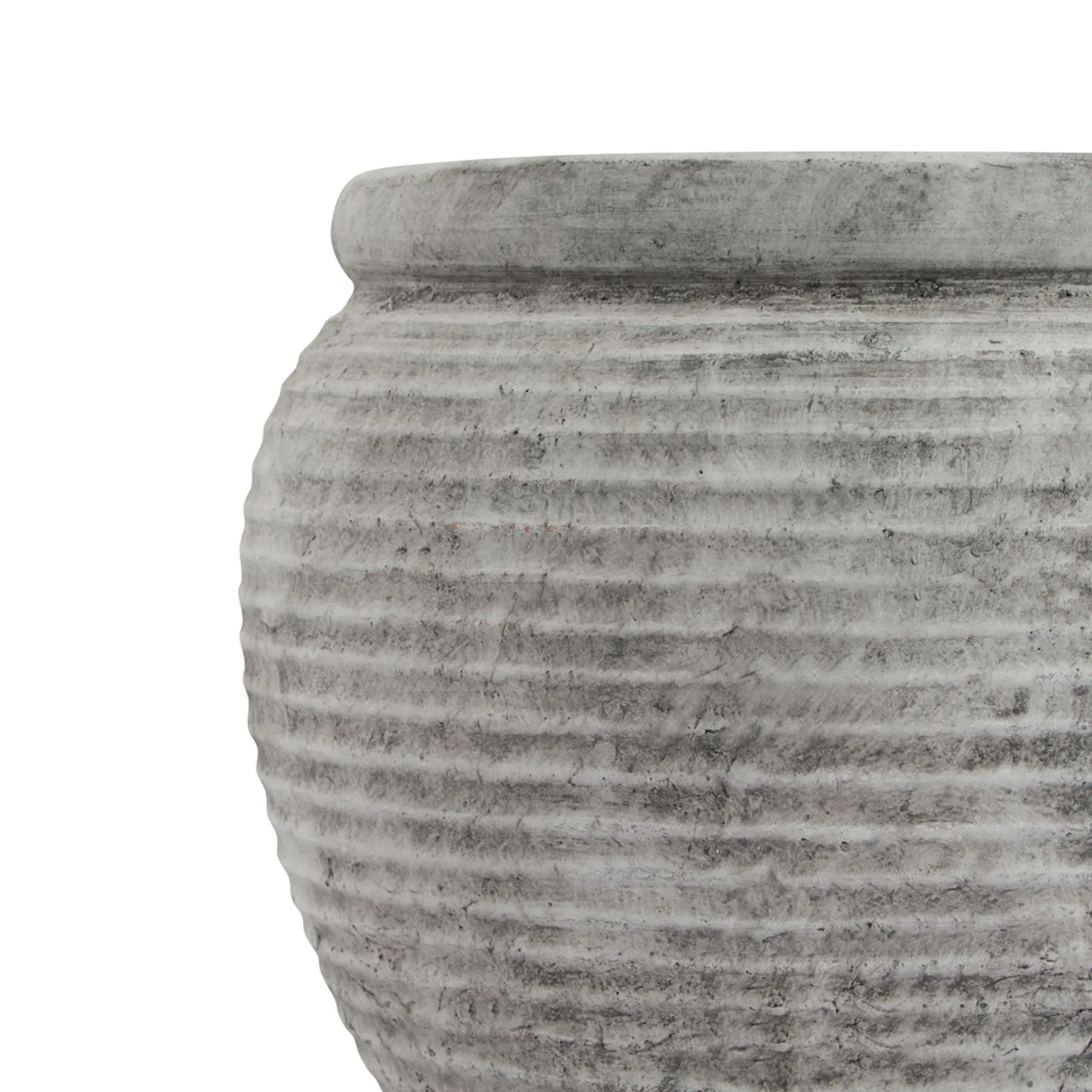 Amphora White Ribbed Plant Pot