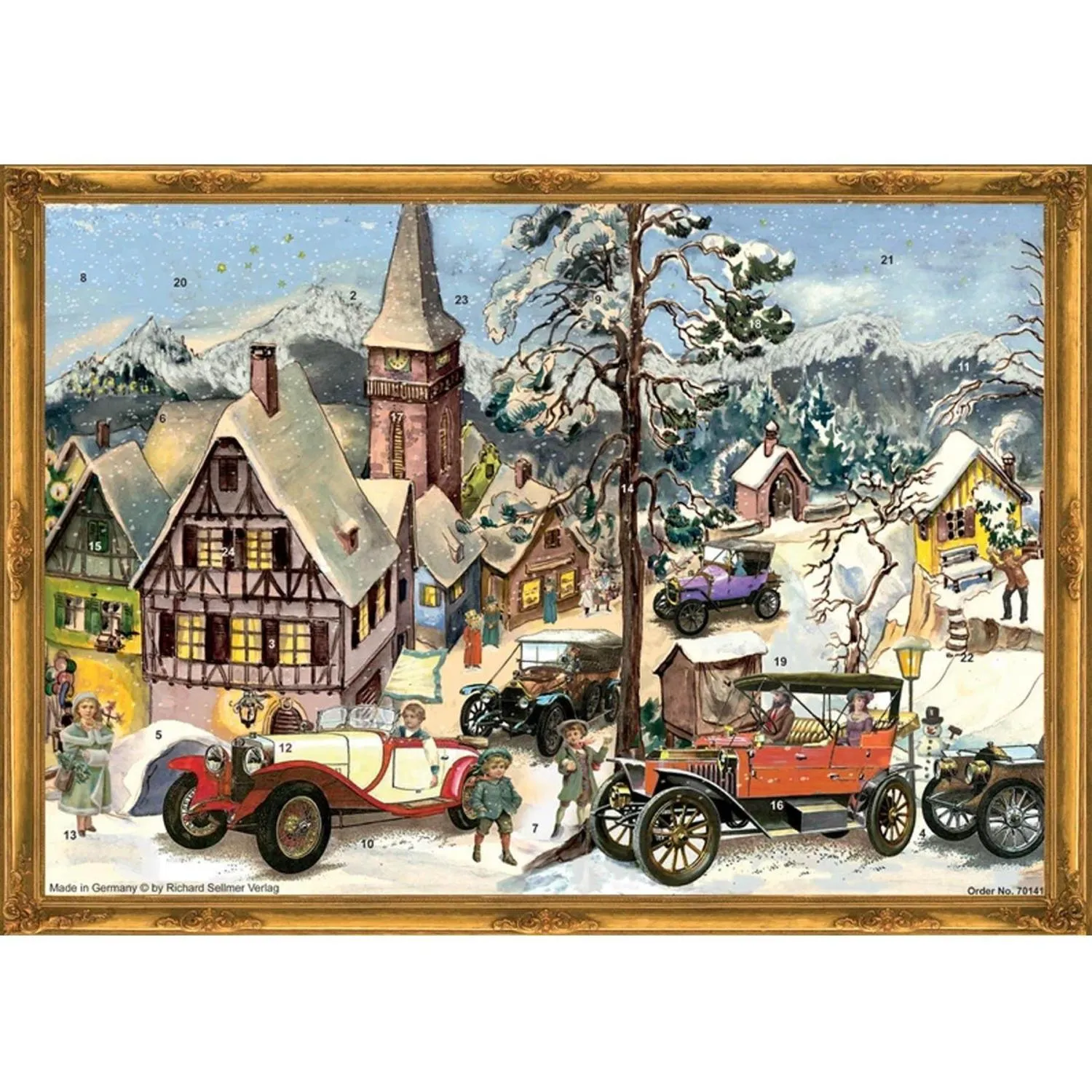 Antique Cars in Victorian Town Advent Calendar by Richard Sellmer Verlag