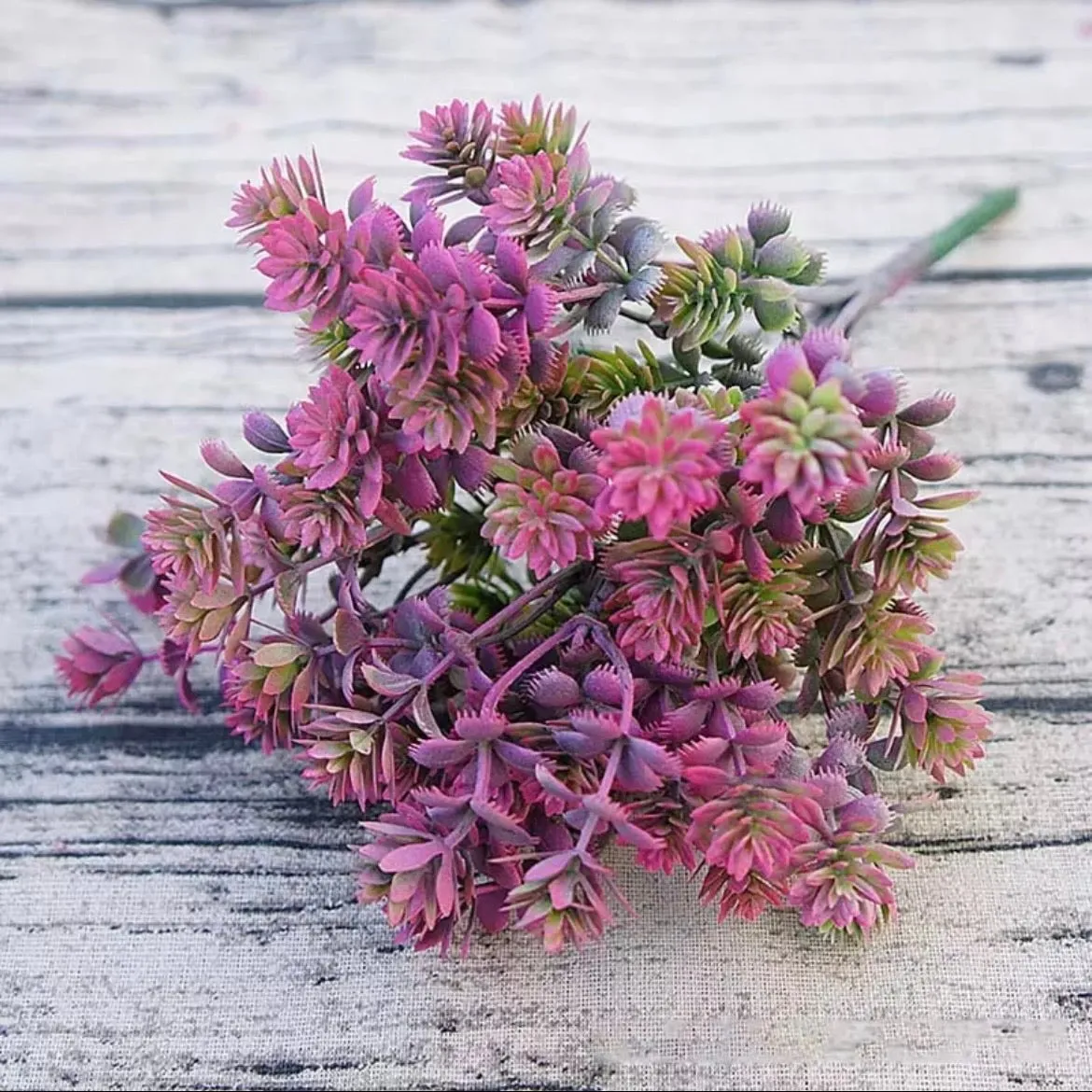 Artificial Succulent Leaf Greenery Bush - Pink