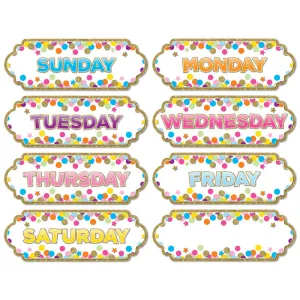 Ashley Magnetic Days of the Week Confetti Column Headers, 8 Pcs (ASH 19006)