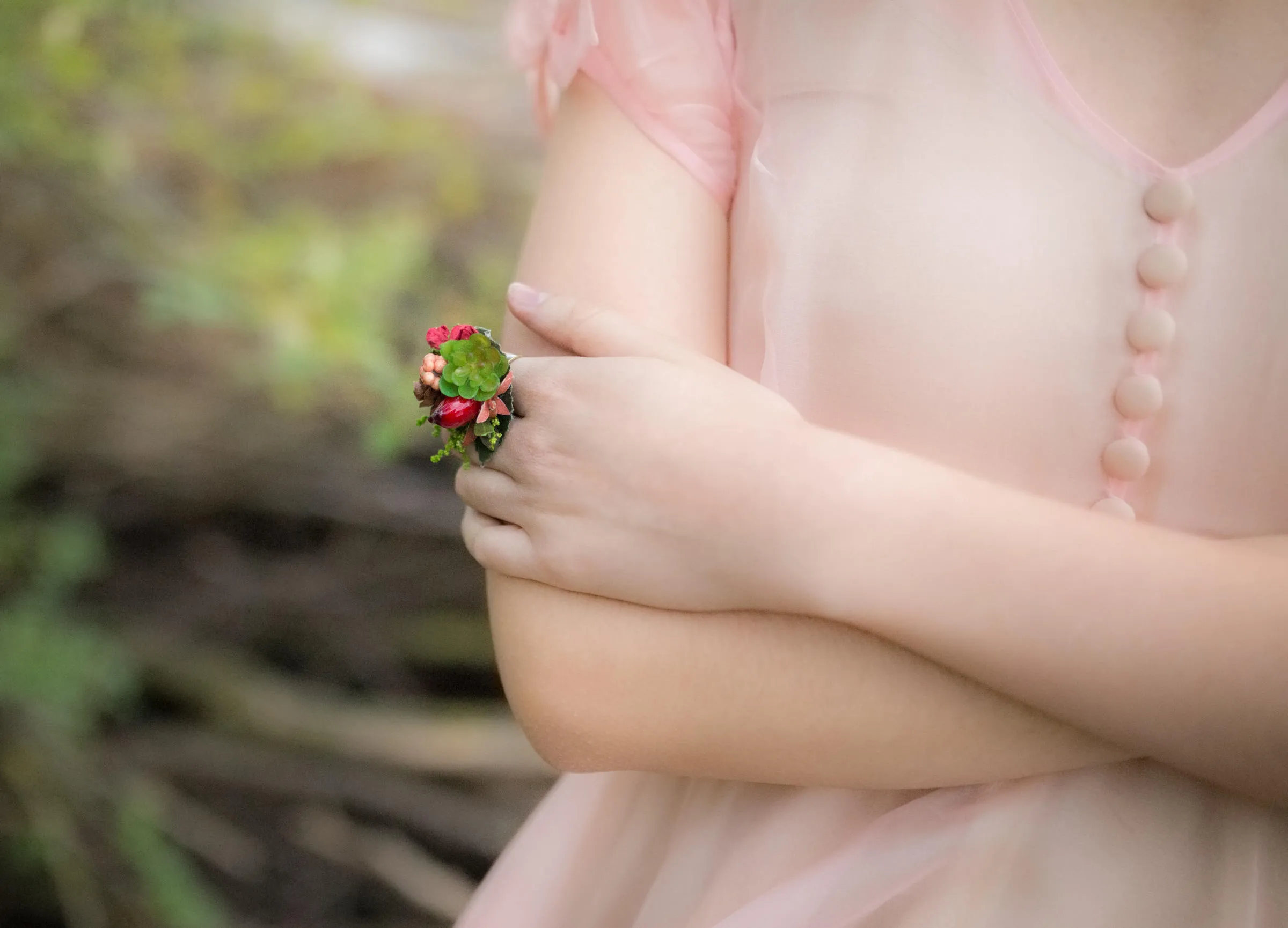 Autumn ring Romantic flower ring Ring with succulent Floral ring Handmade jewelry Wedding floral accessories Ring