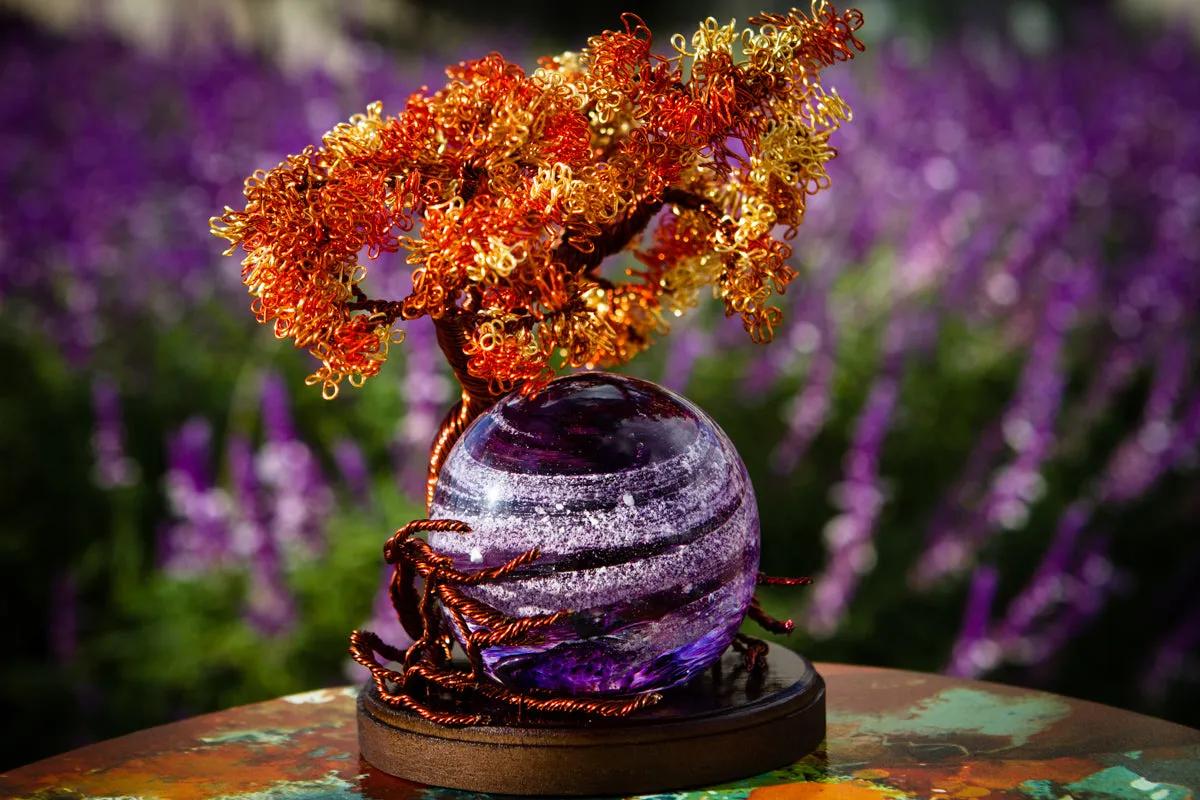 Autumn Sunshine Tree Of Life with Purple Sparkle Orb