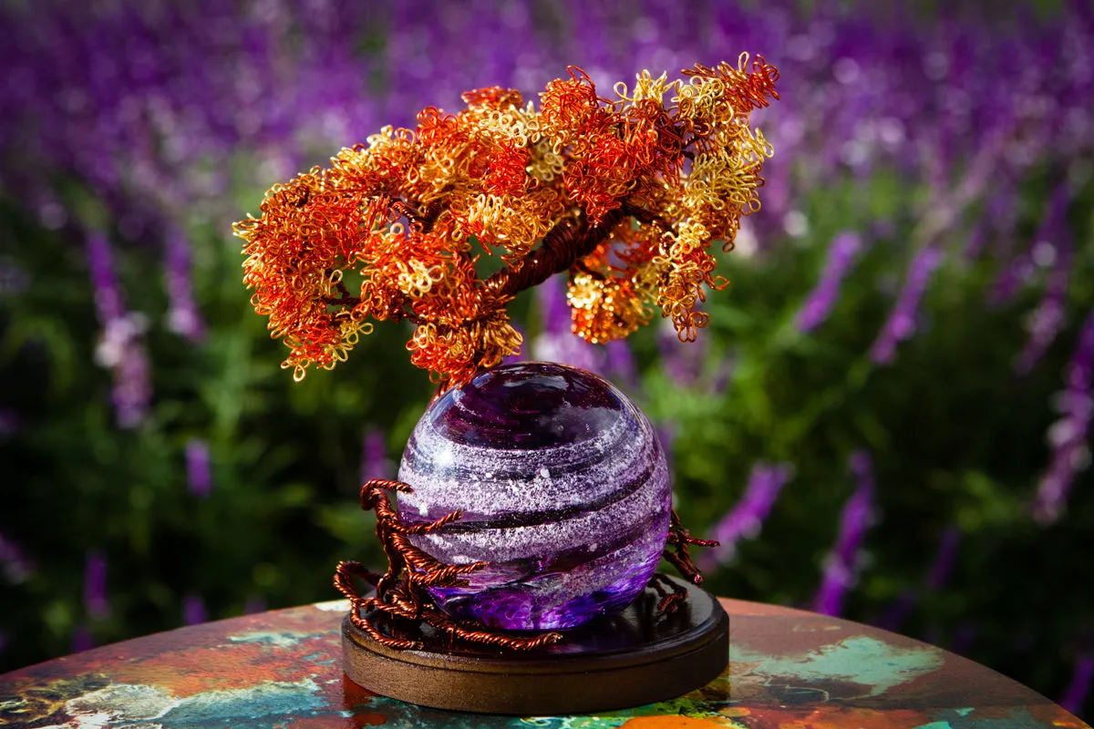 Autumn Sunshine Tree Of Life with Purple Sparkle Orb