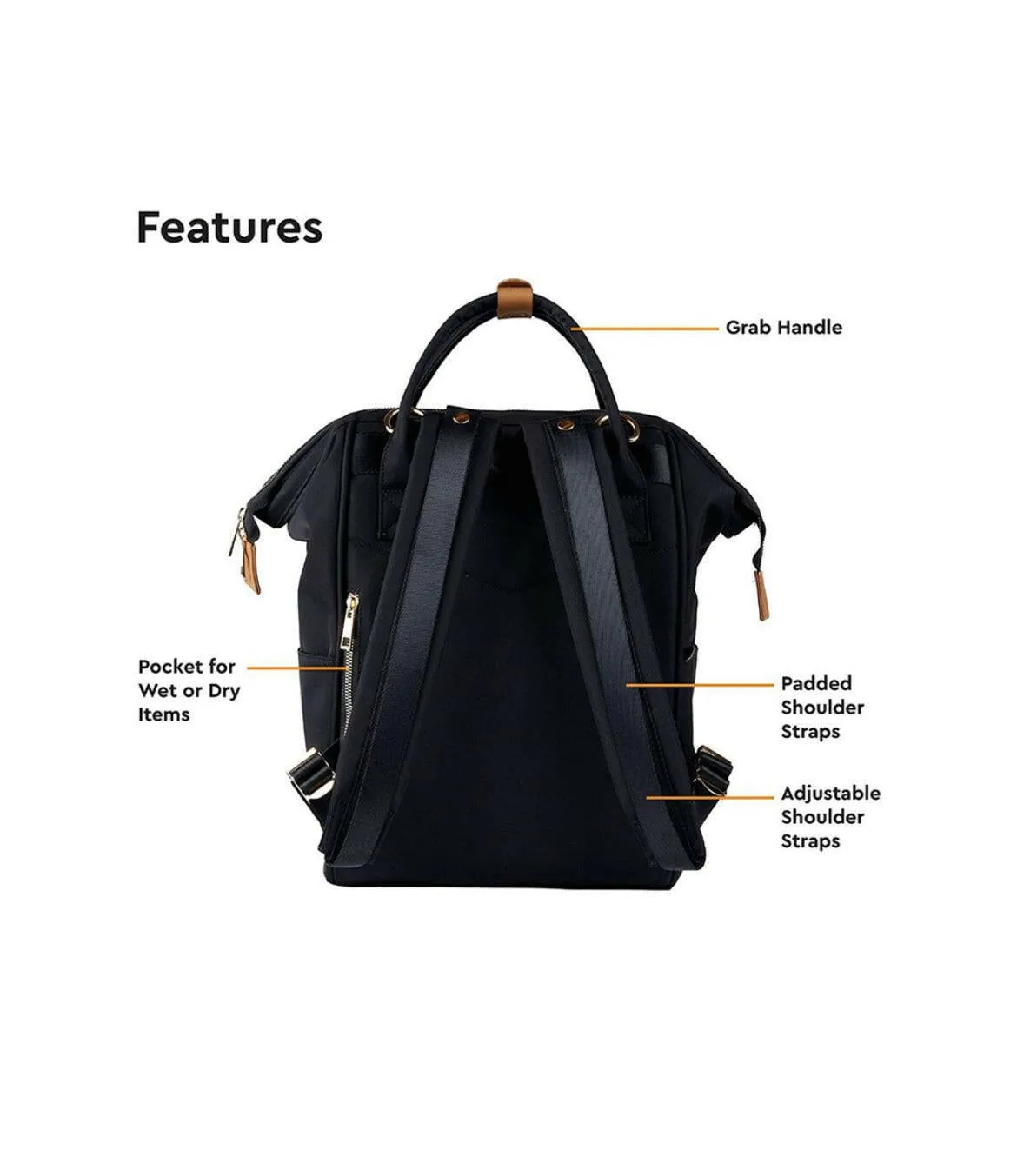 BabaBing - Mani Backpack Changing Bag Black