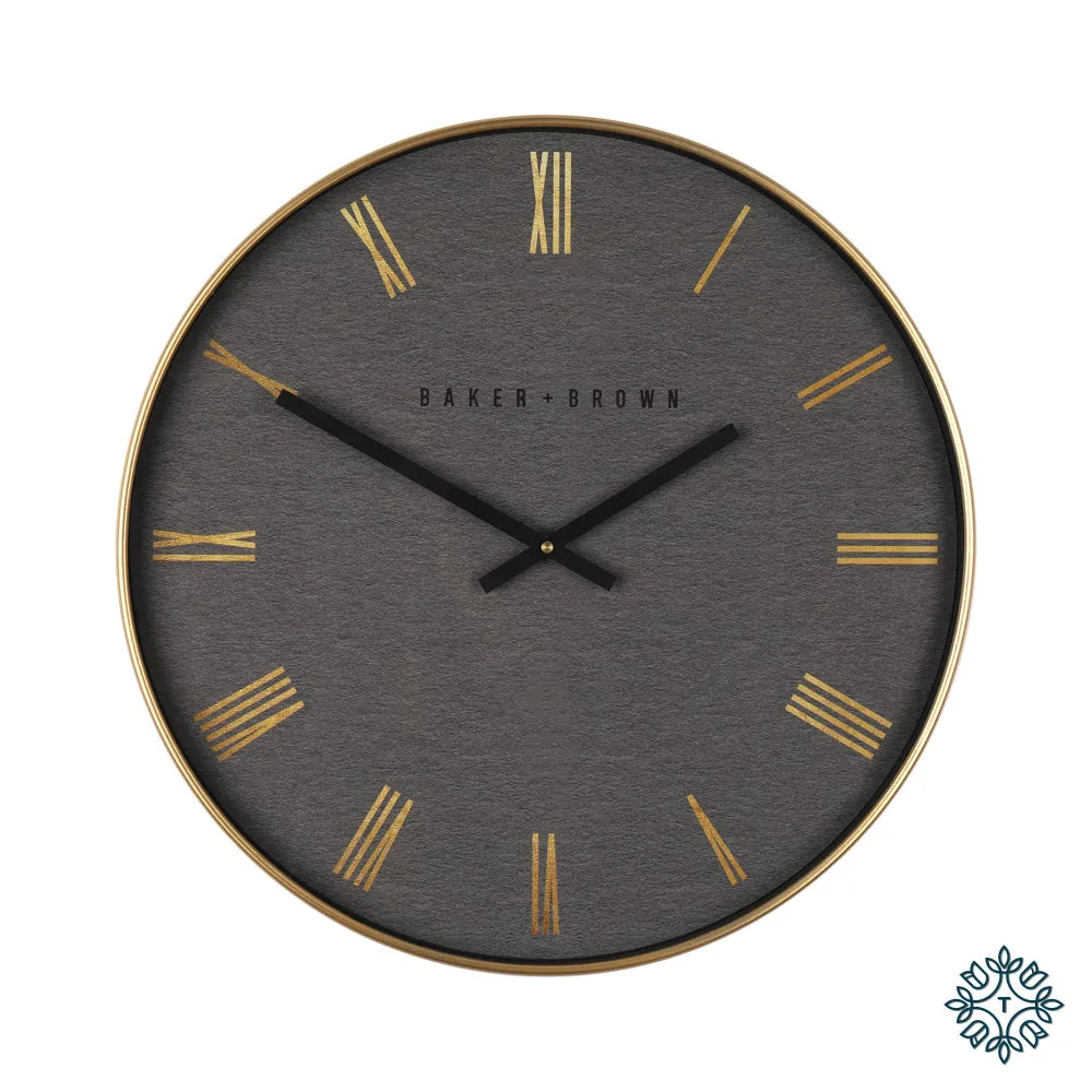 Baker and brown nouveau clock dark grey 50cm