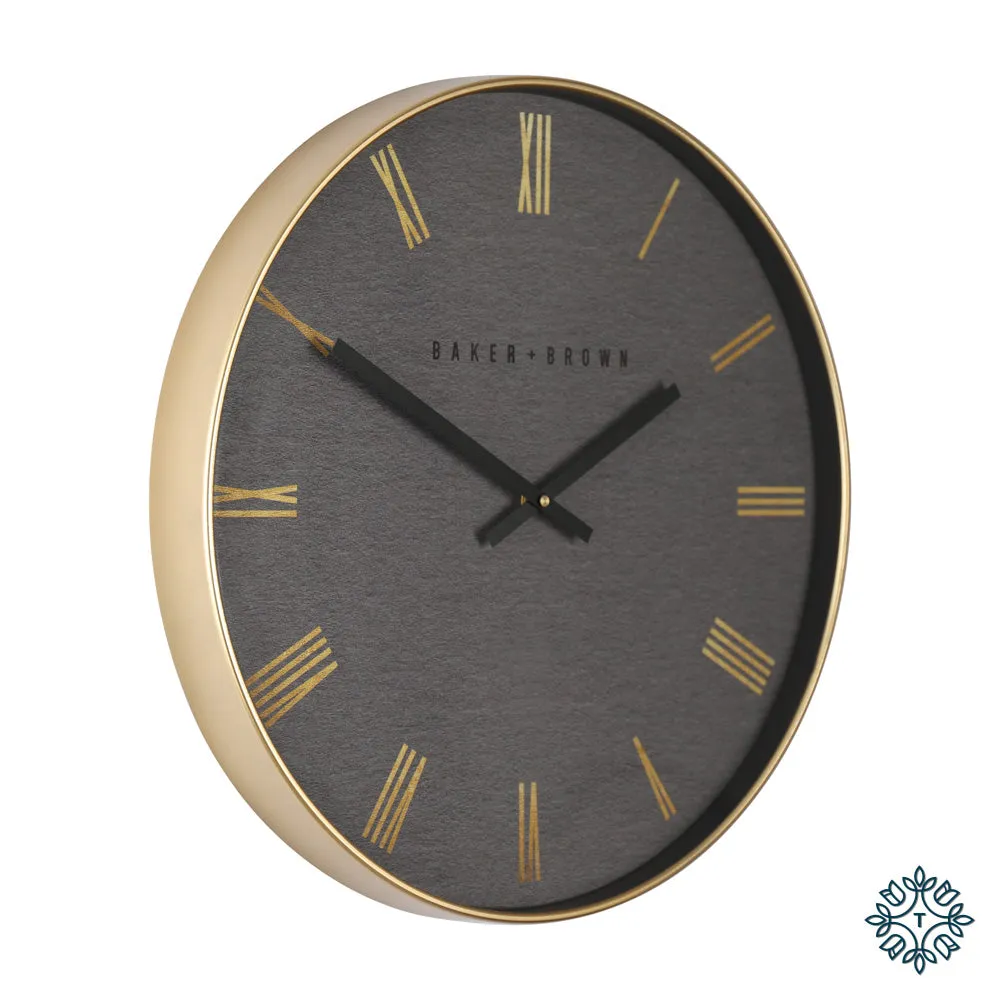 Baker and brown nouveau clock dark grey 50cm