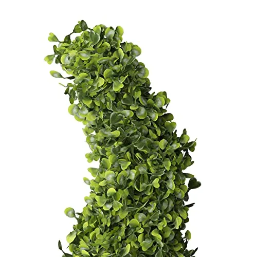 Barnyard Designs 4ft (48”) Artificial Boxwood Spiral Topiary Trees, Indoor Entryway, Living Room or Covered Front Porch Home Decor, Faux Fake Plant Decoration, Set of 2