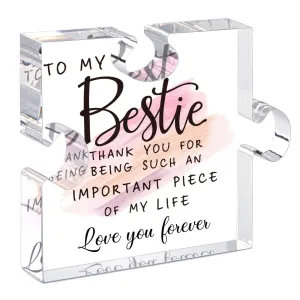 Bestie Gifts for Women Friendship - 0.6" Thickness Acrylic Puzzle & Gift Box,Gifts for Friends Female,Friend Gifts for Women Birthday,Bff Soul Sister Work Bestie Gifts for Women,Thankgiving Gifts