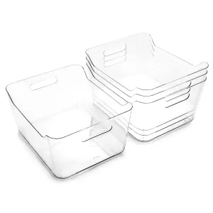 BINO | Plastic Organizer Bins, X-Large - 4 Pack | The SOHO Collection | Multi-Use Organizer Bins | Pantry Organizer & Freezer Organizer Bins | Plastic Storage Containers | Bins for Home & Kitchen Org