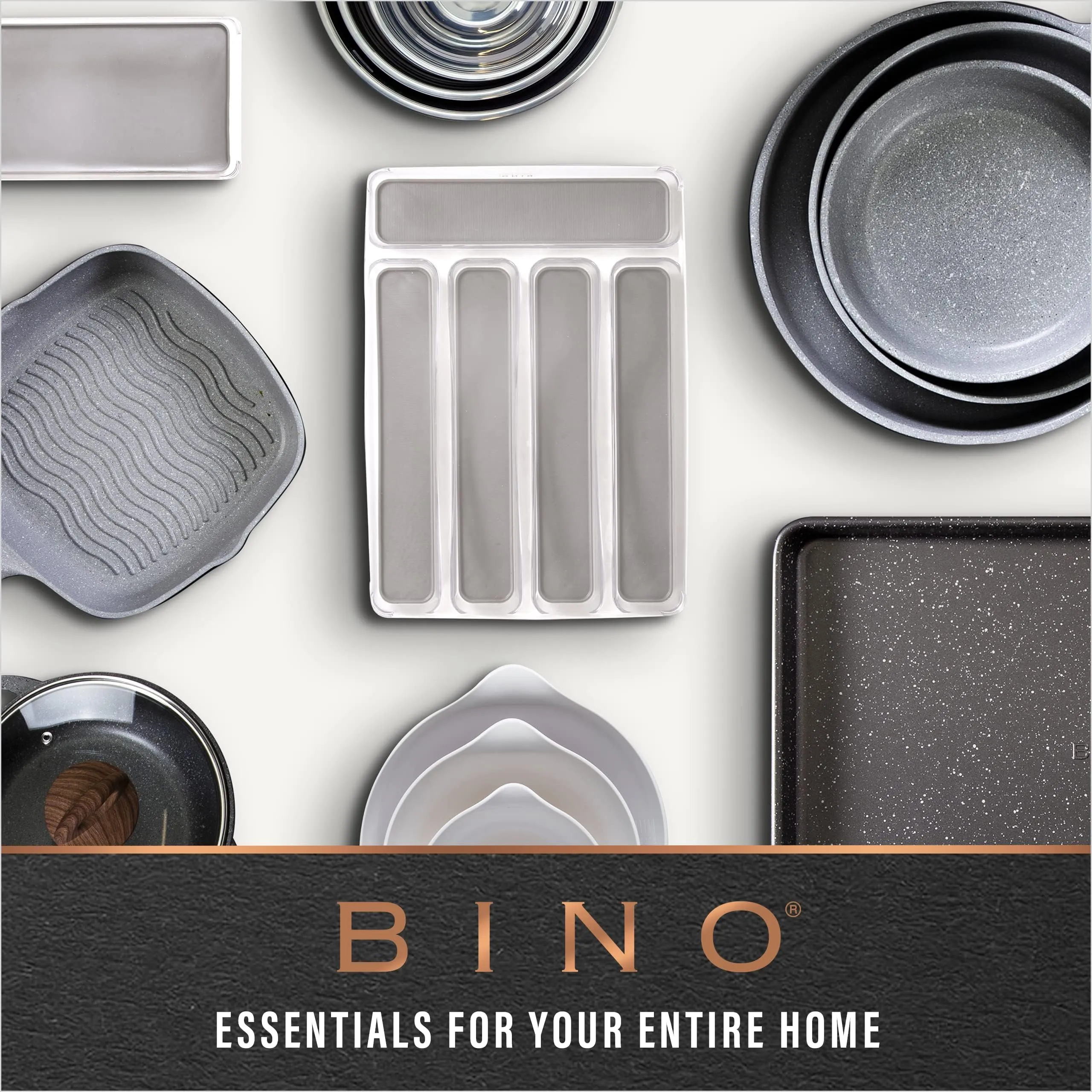 BINO | Plastic Organizer Bins, X-Large - 4 Pack | The SOHO Collection | Multi-Use Organizer Bins | Pantry Organizer & Freezer Organizer Bins | Plastic Storage Containers | Bins for Home & Kitchen Org