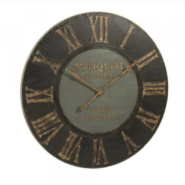 Black French Round Wall Clock