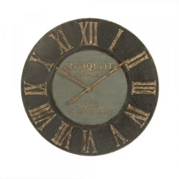 Black French Round Wall Clock