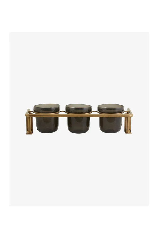 Black Glass Pots Storage Shelf