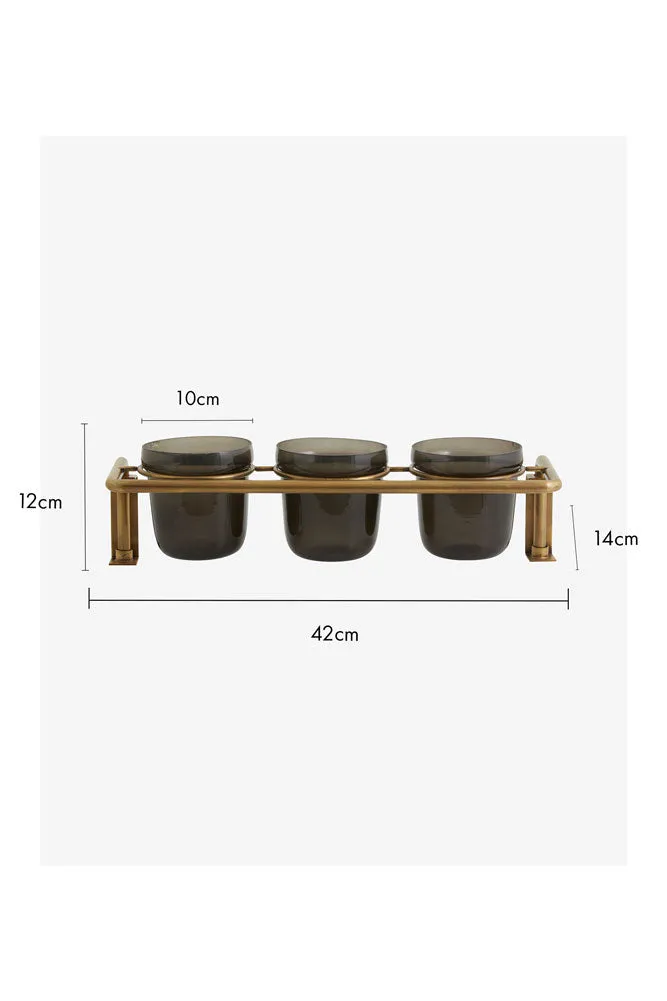 Black Glass Pots Storage Shelf