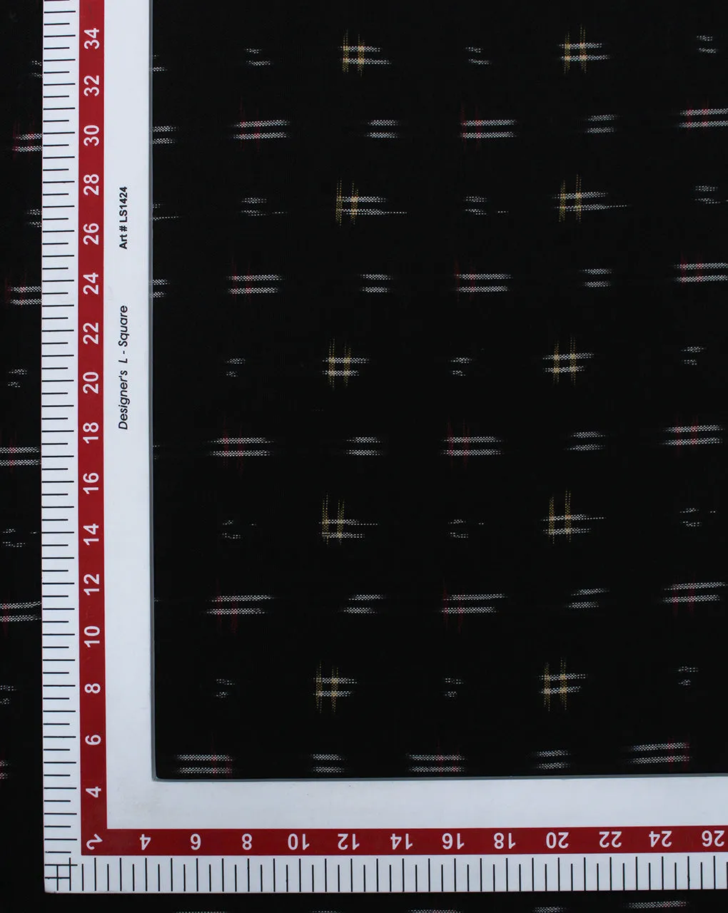 Black Ikat Design Yarn Dyed Cotton Fabric