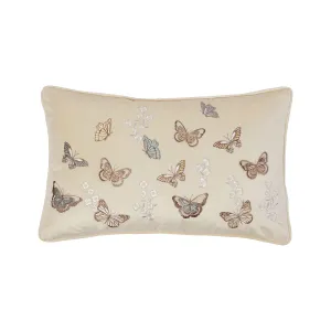 Butterfly Lemon Applique Boudoir Cushion (30cm x 50cm)