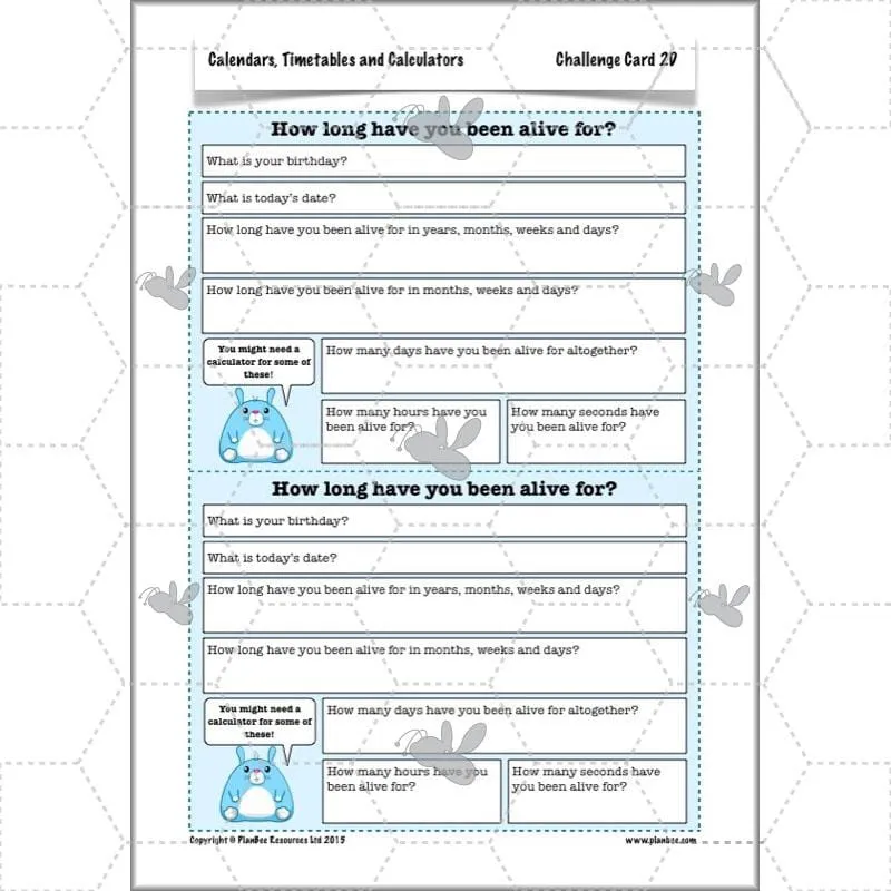 Calendars, Timetables and Calculators