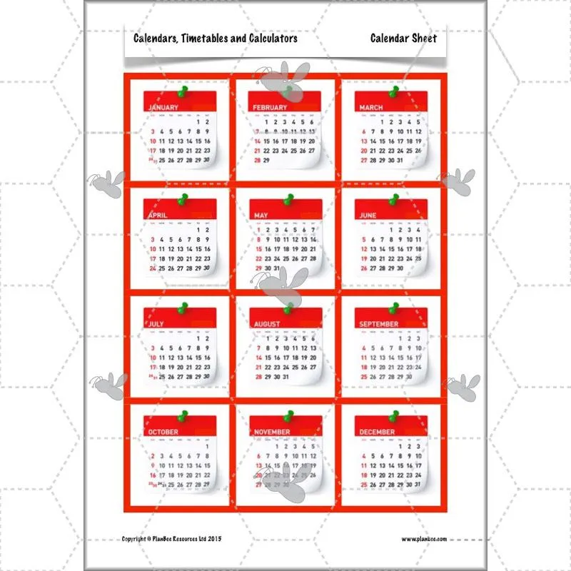 Calendars, Timetables and Calculators