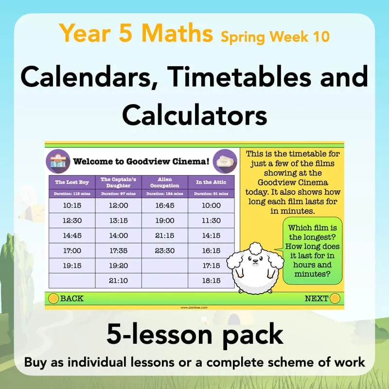 Calendars, Timetables and Calculators