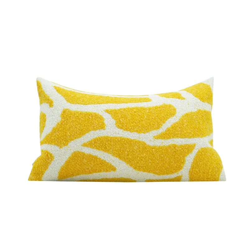 Camille Jacquard Yellow and White Throw Cushion