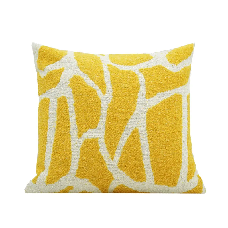 Camille Jacquard Yellow and White Throw Cushion