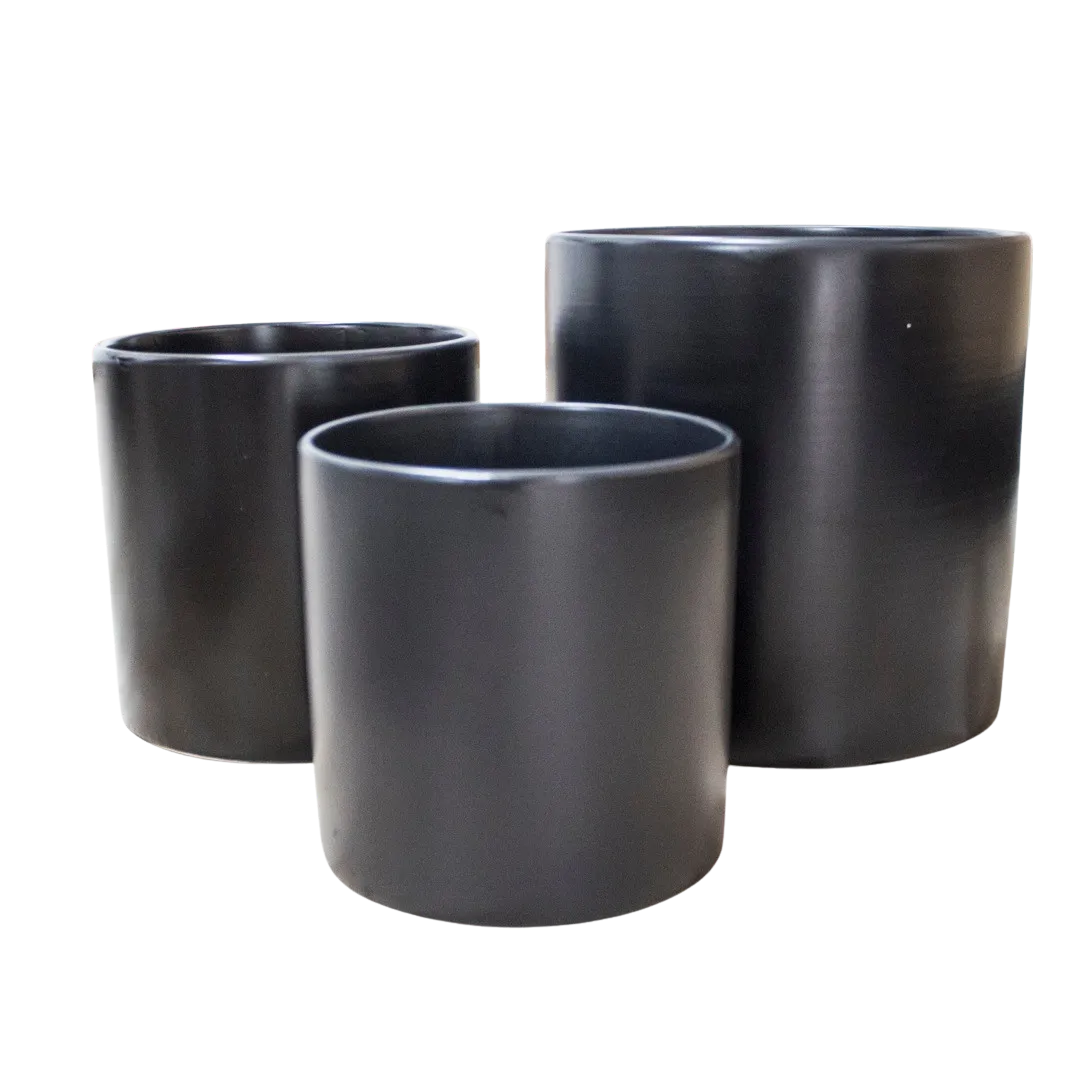 CERAMIC POT BLACK 3 SIZE