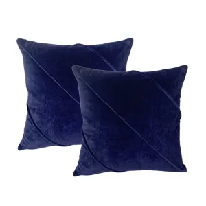 Cloud Linen Trova Cotton Velvet Ink 50x50cm Twin Pack Polyester Filled Cushion