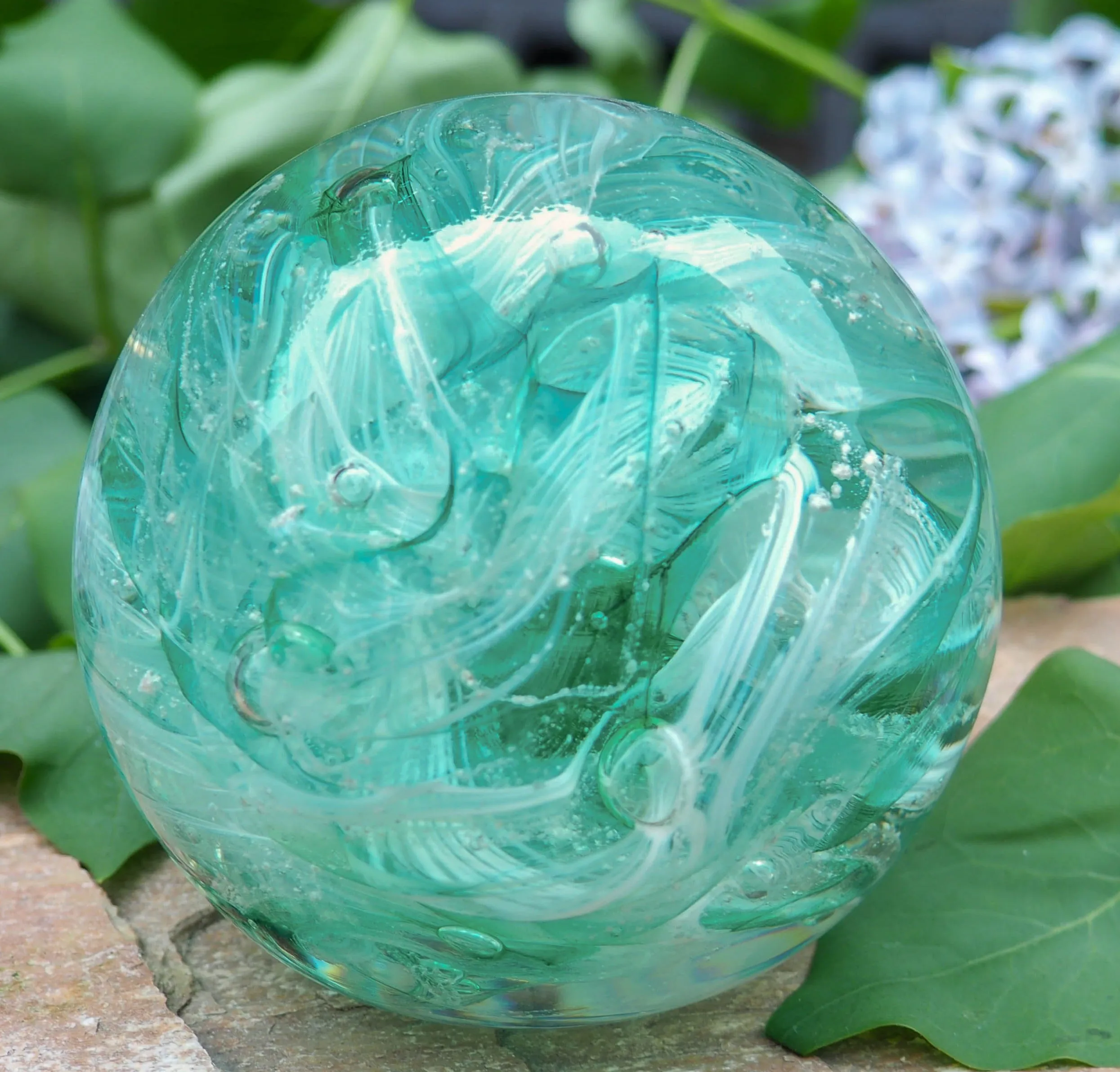 Cotton Candy Orb with Ash in Glass