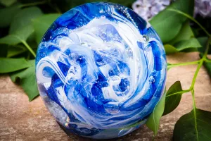 Cotton Candy Orb with Ash in Glass