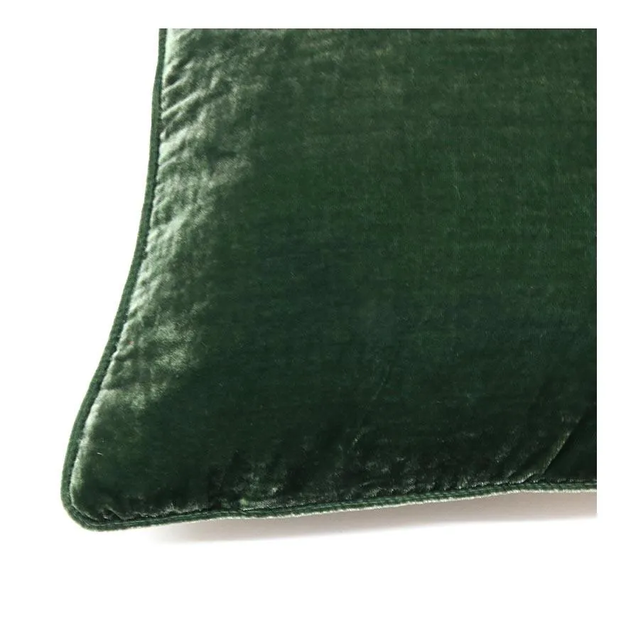 Crushed Velvet Cushion - Green (50cm)