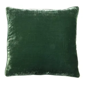 Crushed Velvet Cushion - Green (50cm)