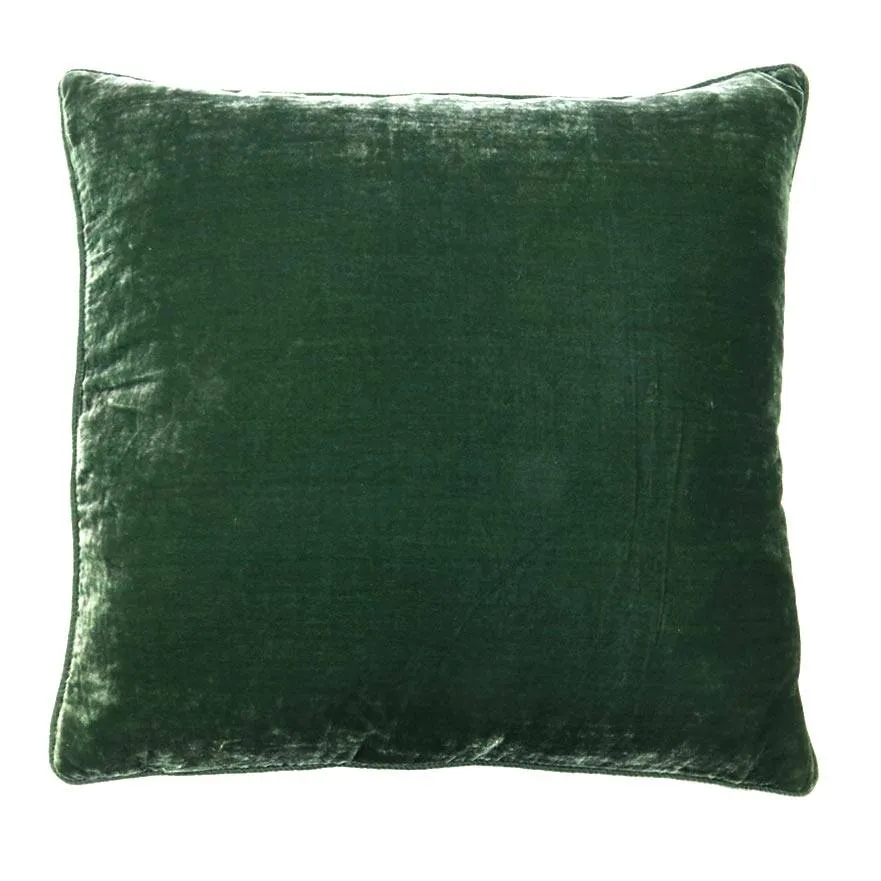 Crushed Velvet Cushion - Green (50cm)