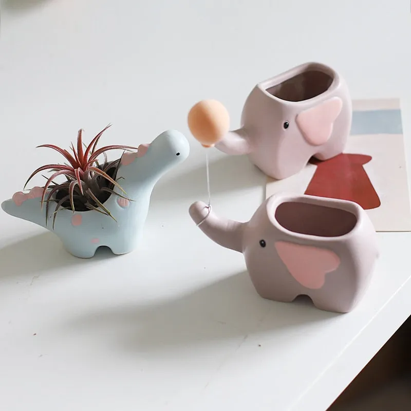 Cute pastel ceramic succulents planters