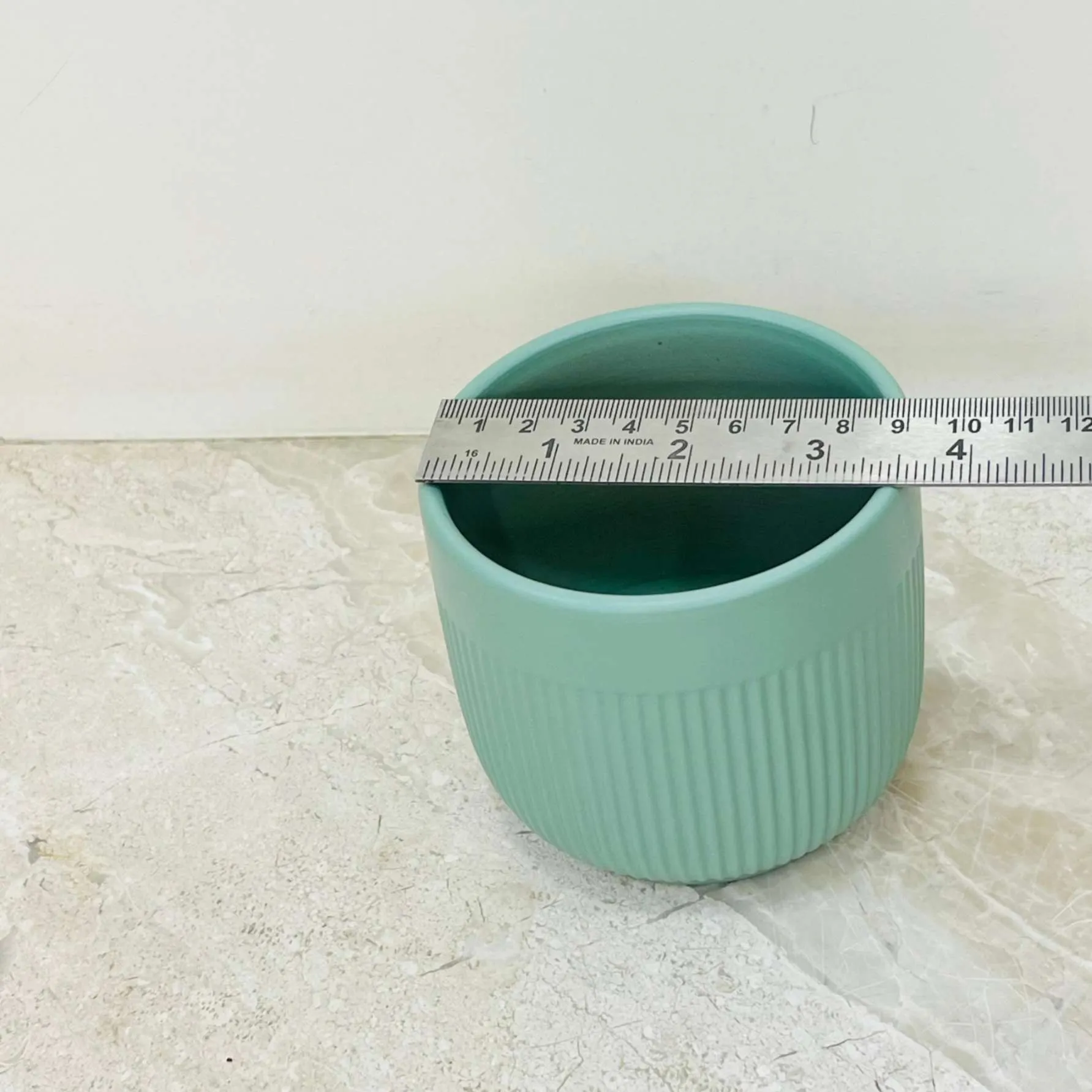 Decorative Matte Green Plant Container