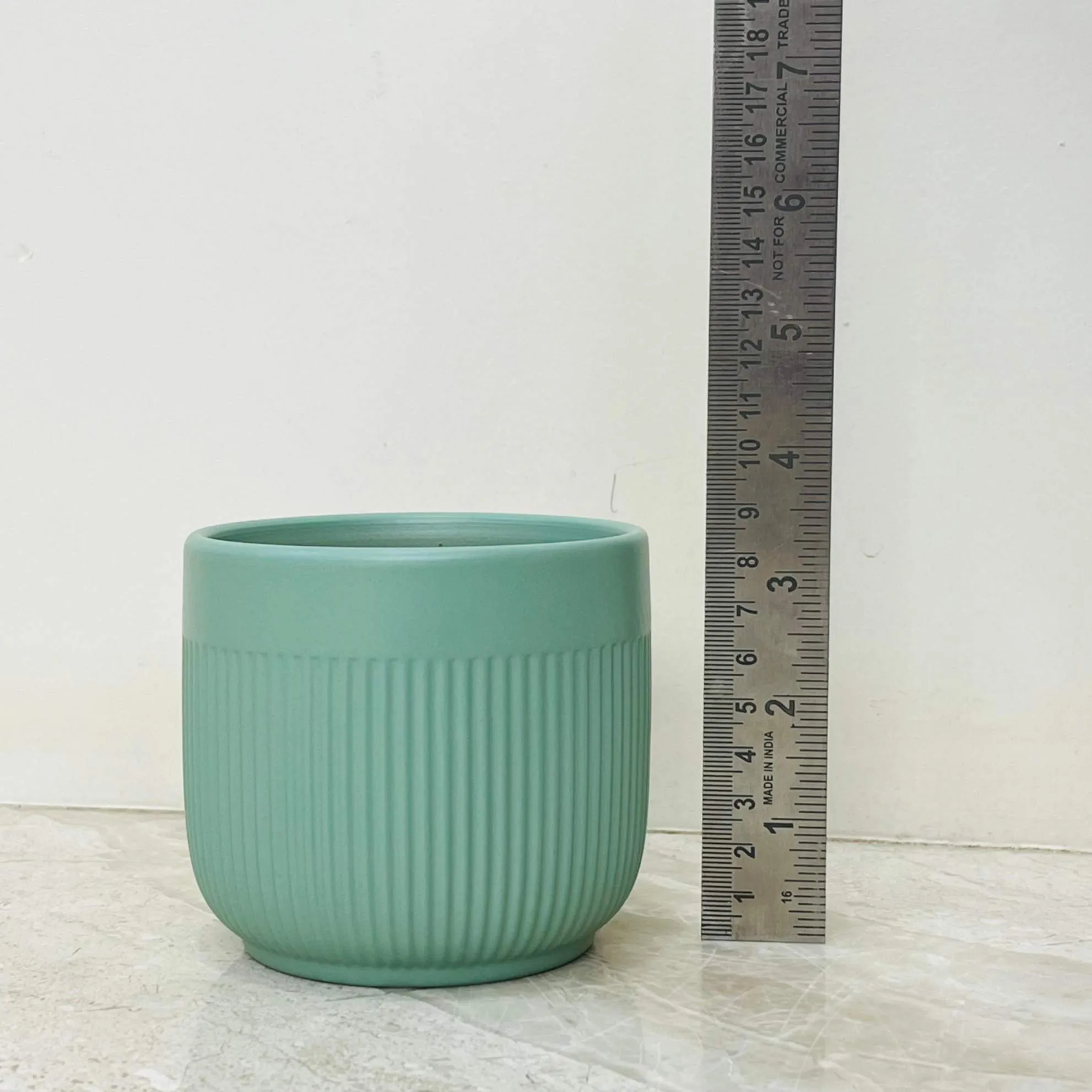 Decorative Matte Green Plant Container