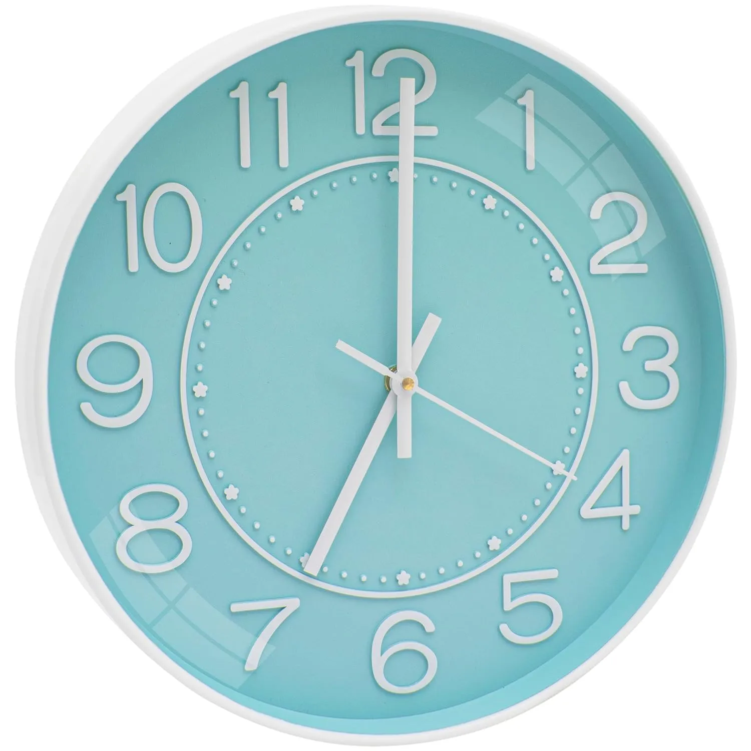 DHRUVINE Wall Clock 12" Silent Quartz Decorative Latest Wall Clock Non-Ticking Classic Clock Battery Operated Round Easy to Read for Home/Kitchen/Bedroom/Office/School. (Sky Blue)