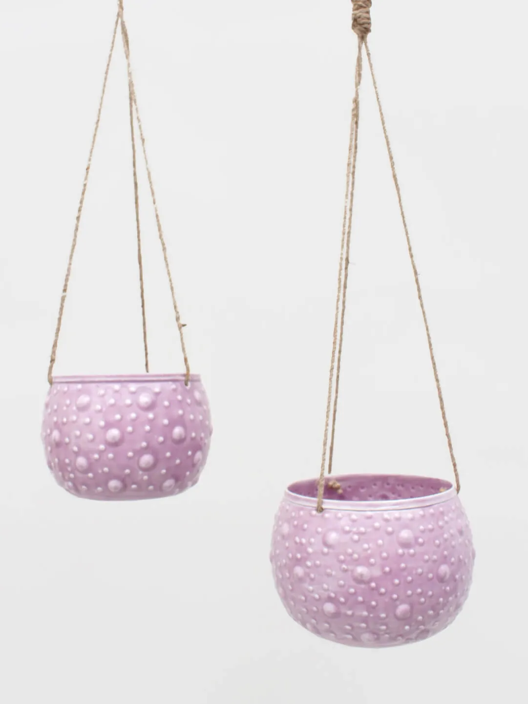 Enamel Hanging Planter, Lilac