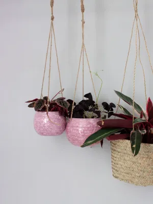 Enamel Hanging Planter, Lilac