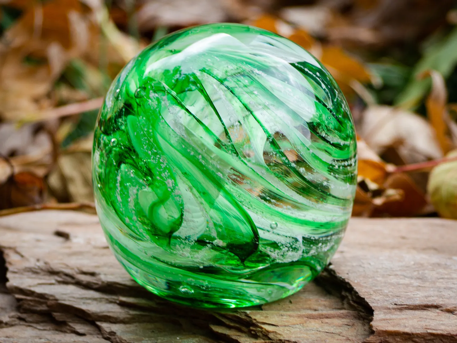 Feathered Orb with Cremation Ash