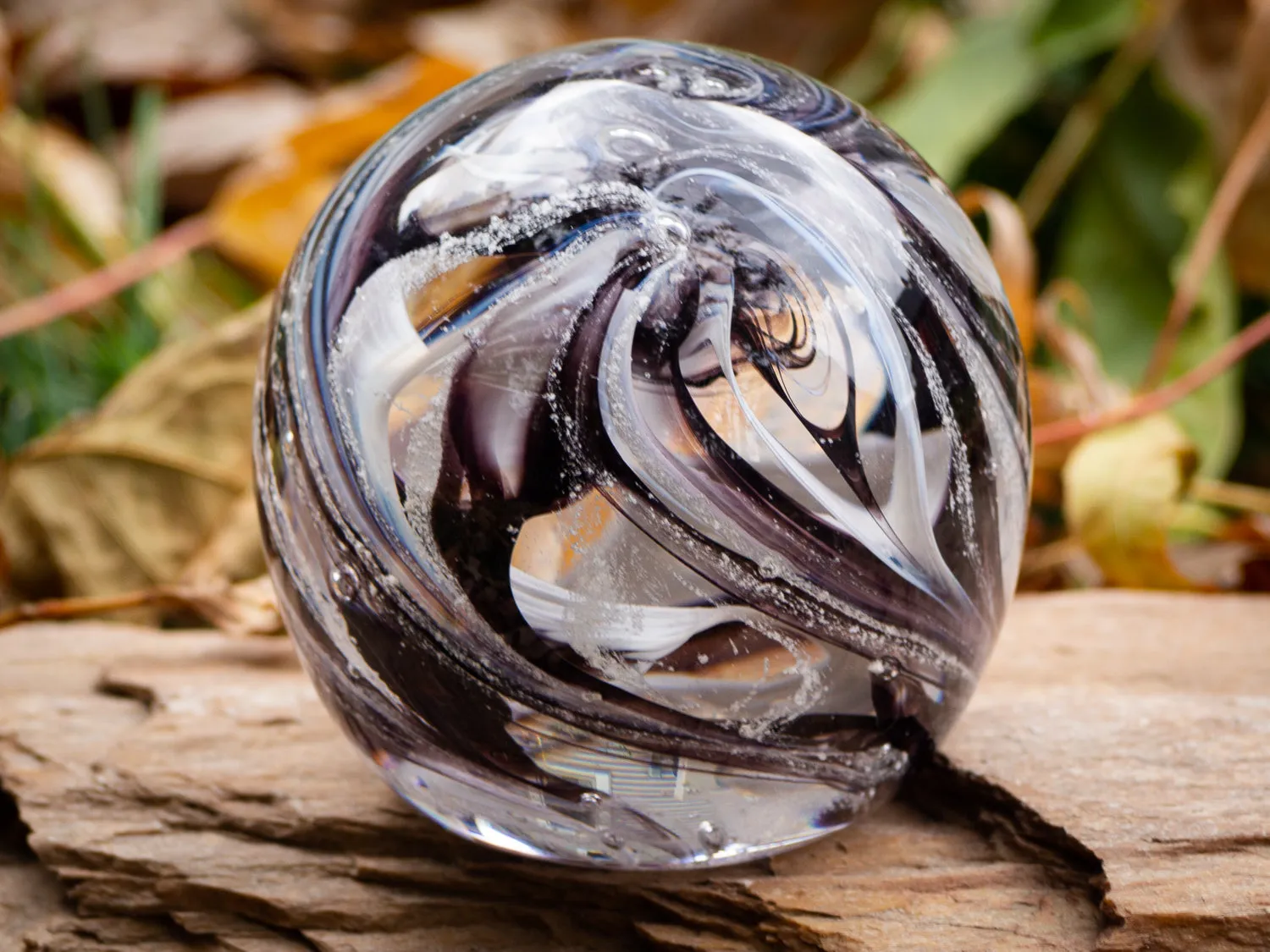 Feathered Orb with Cremation Ash