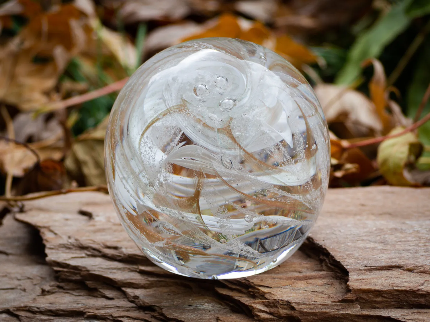 Feathered Orb with Cremation Ash