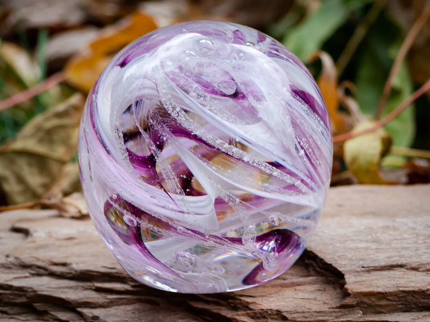 Feathered Orb with Cremation Ash